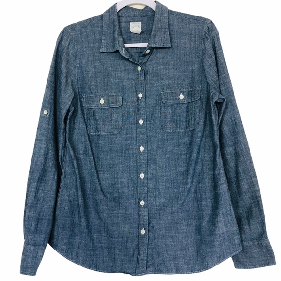 J. Crew Tops - J.Crew Dark Chambray Top Size Medium